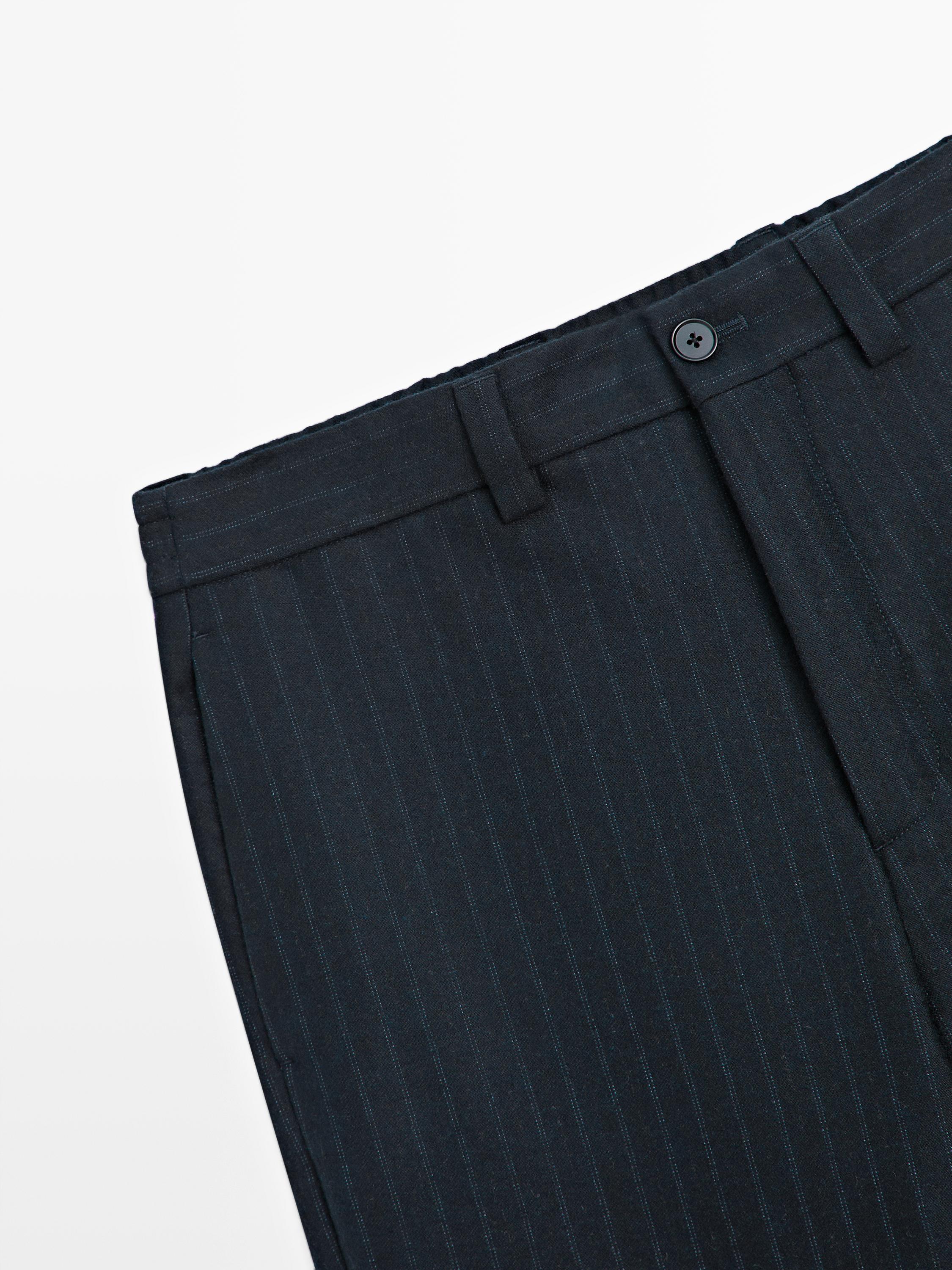 Flannel trousers with double stripe